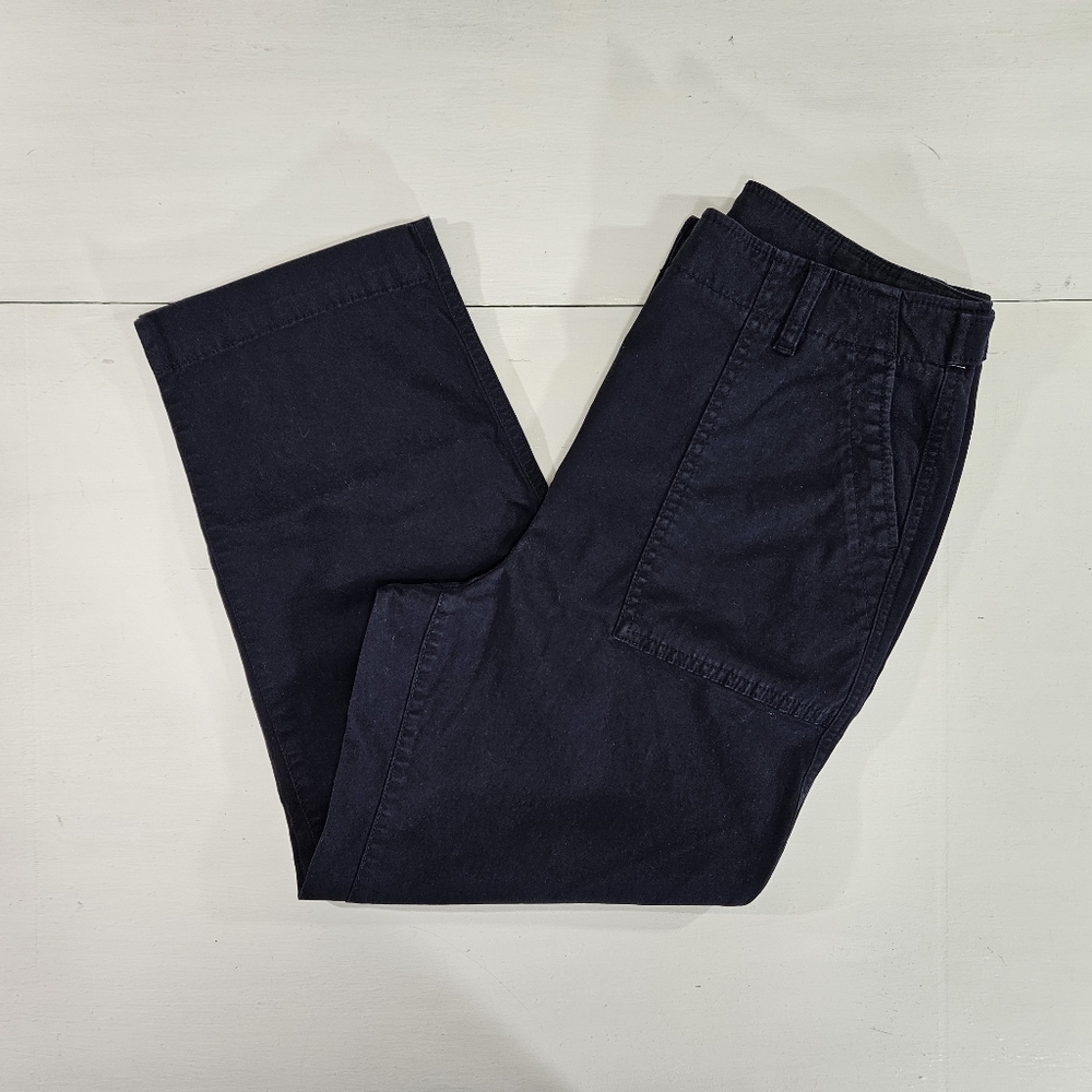 Talbots High Waist Patch pocket crop Blue pants women's size 8